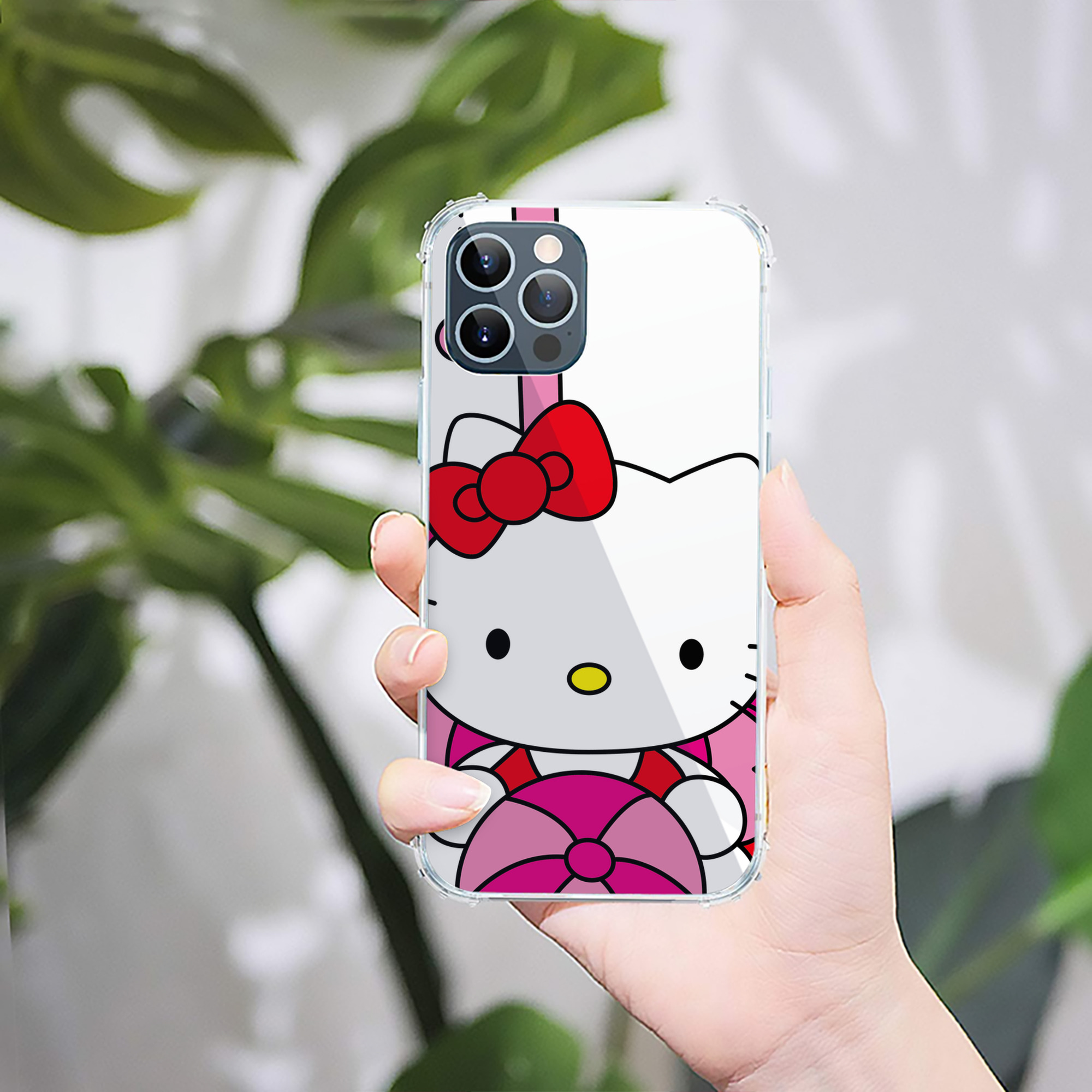 （画像用） Hello Kitty ハローキティ 【iPhone 12シリーズ対応】透明スマホケース（クリアソフトケース）